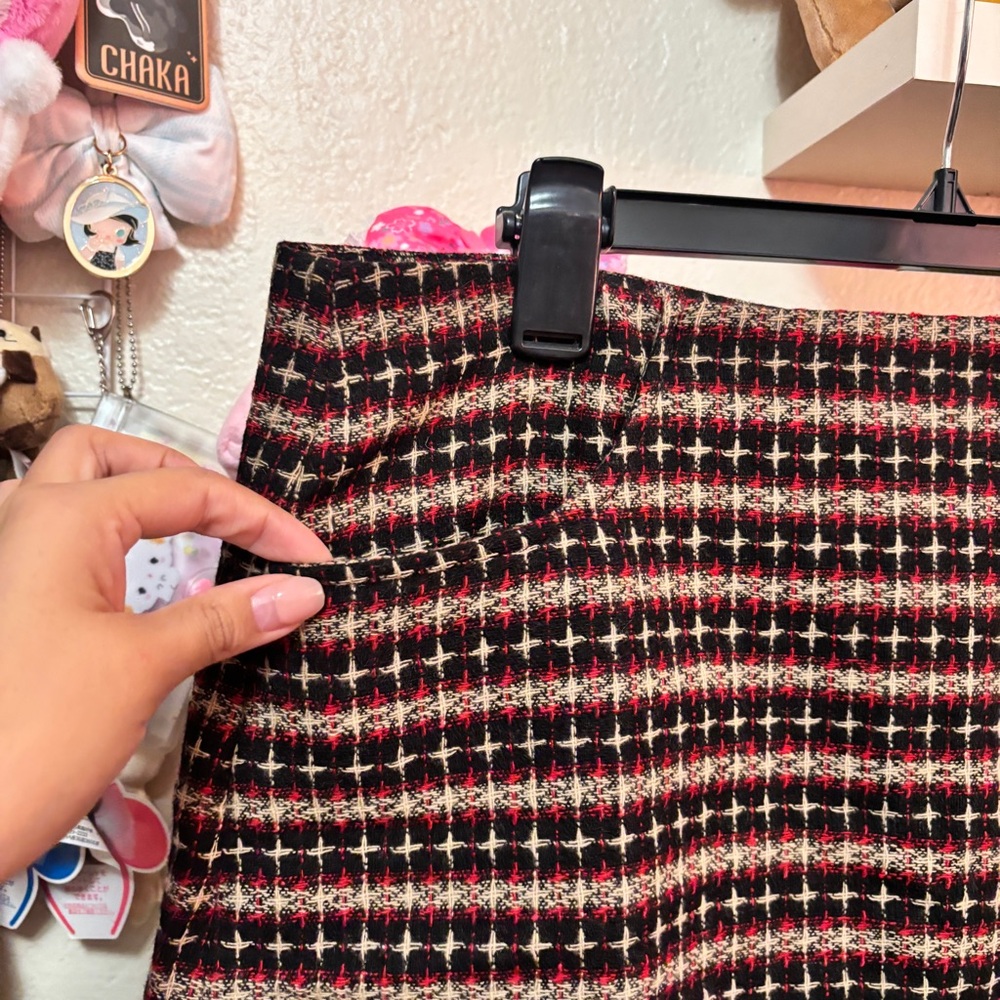 Frenchi Wool Blend Tweed Mini Skirt Size Large - Picture 2 of 7